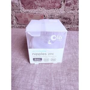 Olababy Gentle Bottle Silicone Replacement Nipple 2 Pack (6+ Months/Fast Flow)